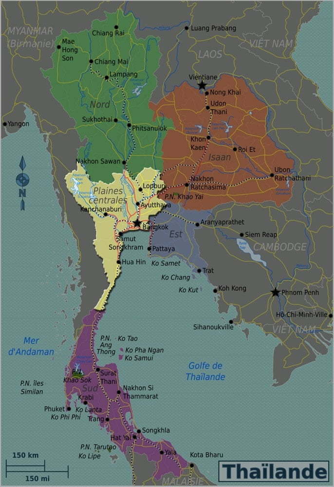 centreThailande carte régions