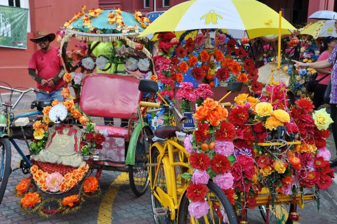 rickshaws - malacca - malaisie