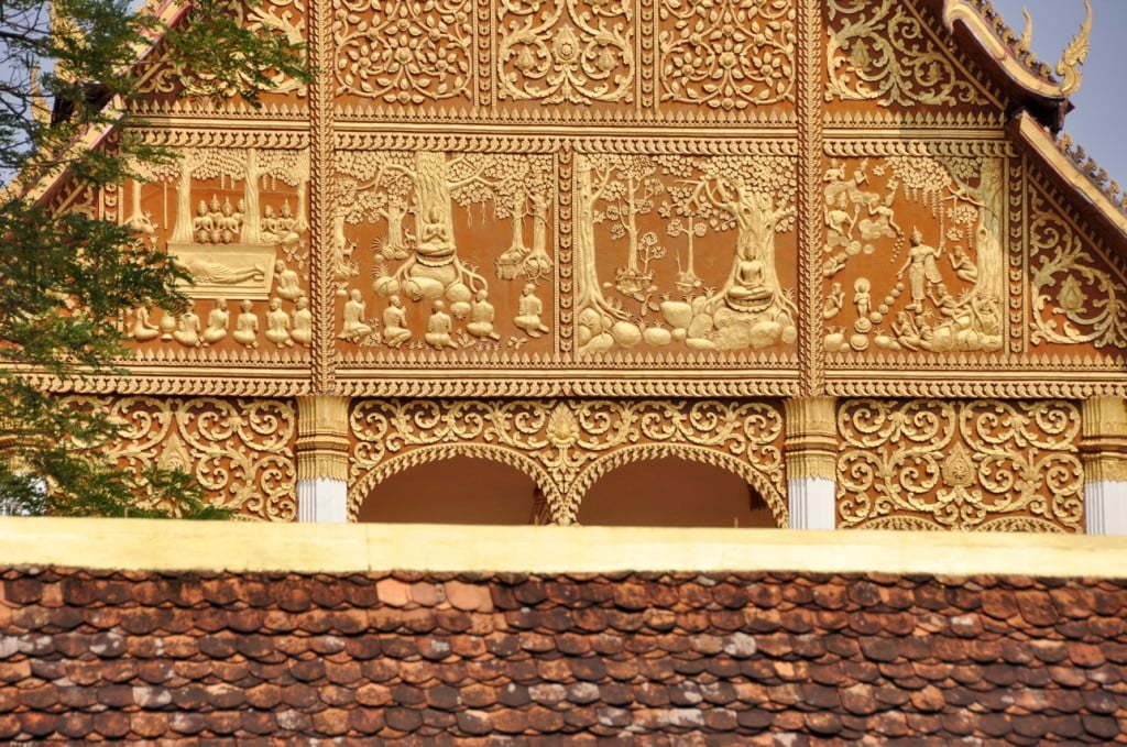 Details Deco Facade Batiment That Luang Vientiane Laos