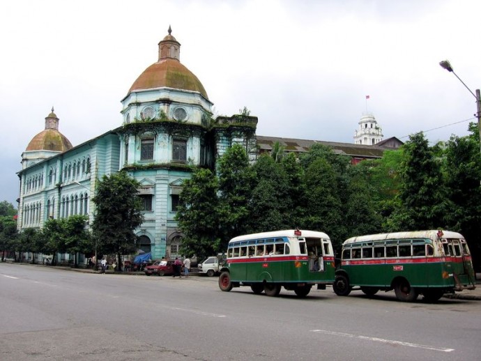 centre de yangon avant ouverture du pays