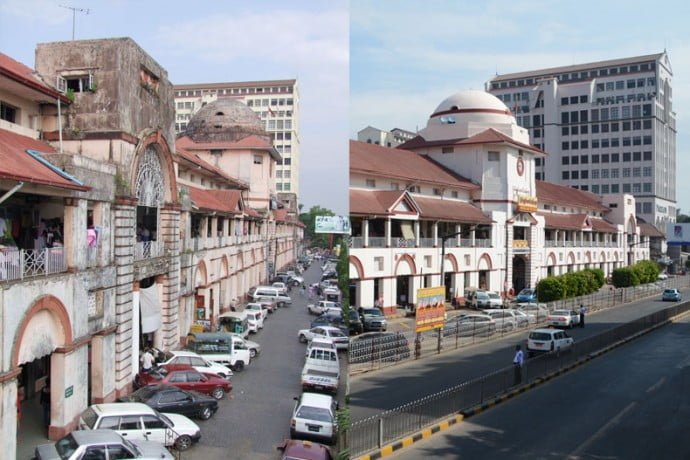 Le marché en 2008 et 2014.