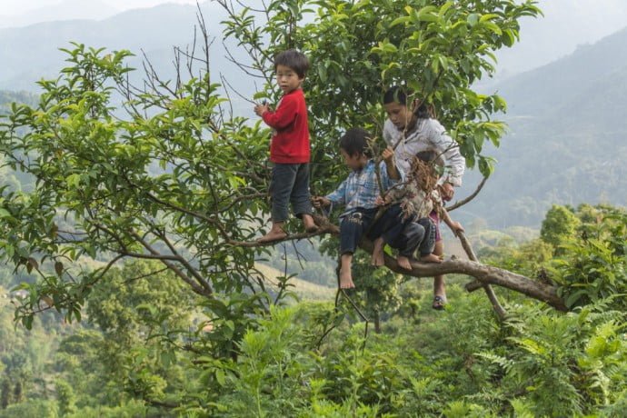 enfants nord Vietnam - route entre Vinh Quang et Ha Giang