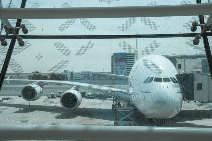 a380 d'emirates à l’aéroport de dubai