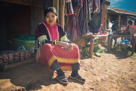 femme ethnie palaung au doi ang khang - thailande