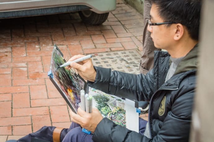 artiste dans le village de coloane - macao