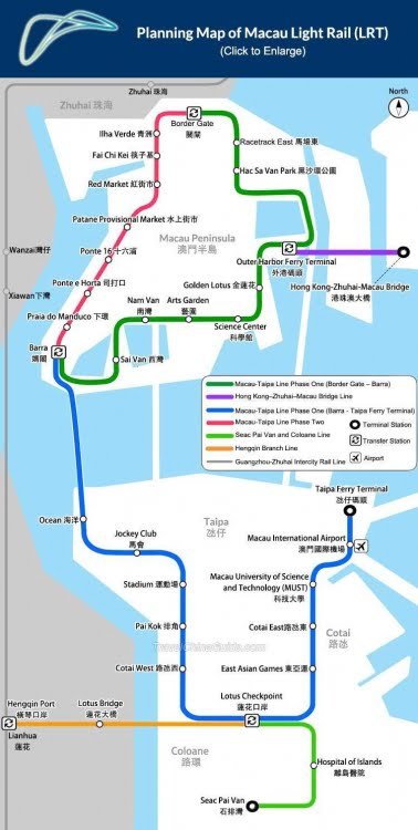 plan du métro à Macao