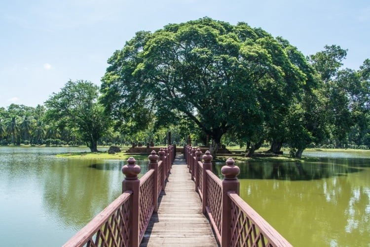 petite ile temple parc historique sukhothai - thailande