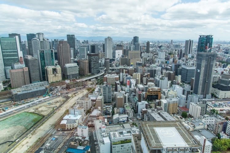 vue globale immeubles umeda sky building osaka japon