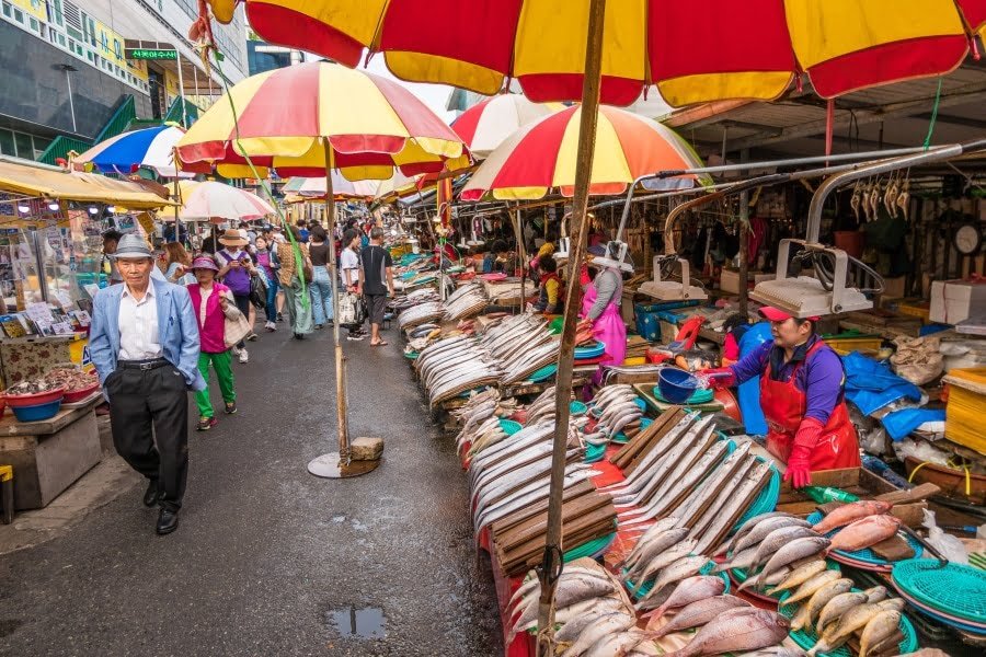 marché aux poissons de jagalchi - busan - core du sud