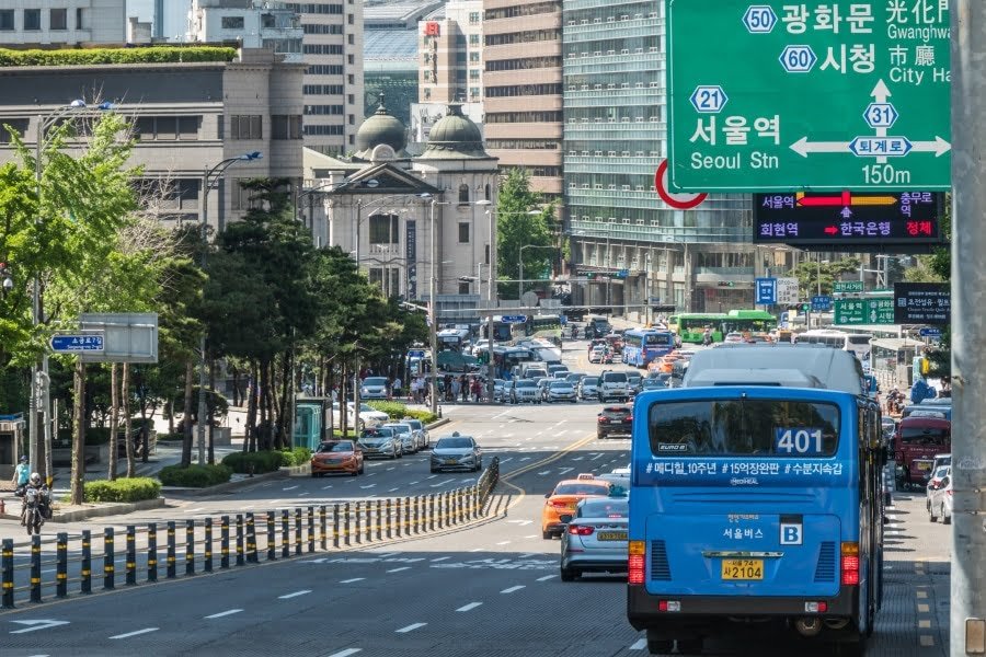 taxis et bus de ville seoul - coree du sud
