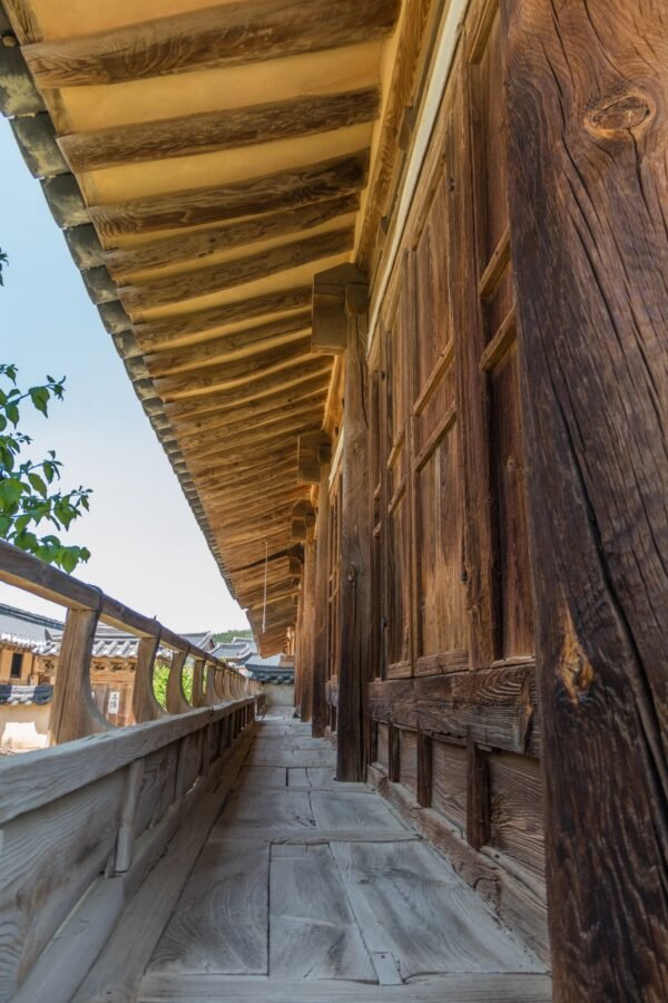 corridor bois maison Chunghyodang hahoe