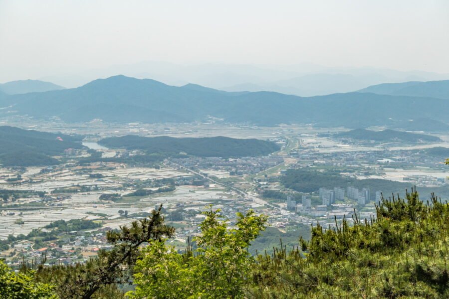 point de vue sur gyeongju depuis parking grotte seokguram